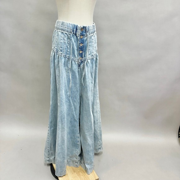 Free People We The Free Forget Me Knot Pull-On Jeans Size Large Light Wash - Picture 9 of 16